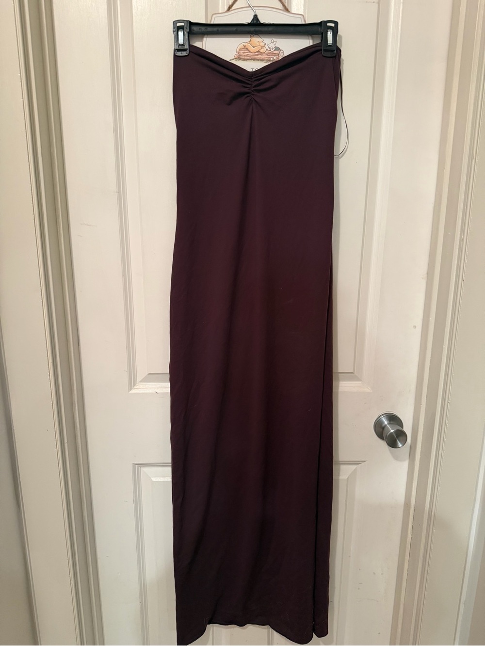 Women's Strapless Maxi Dress in Deep Plum